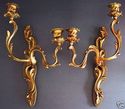 Antique Pair of Ormolu Bronze Louis XV Rococo Art 