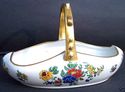 Fine Limoges France Porcelain Basket w handle Hand