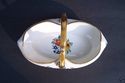 Fine Limoges France Porcelain Basket w handle Hand