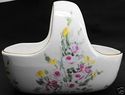 Vintage Porcelain Basket Bowl with Hand painted fl