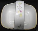 Vintage Porcelain Basket Bowl with Hand painted fl