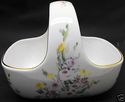 Vintage Porcelain Basket Bowl with Hand painted fl