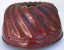 Antique Red Enamelware Graniteware Gray Mottted Vi