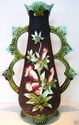 Antique Old Floral Art of Majolica Vase Vintage Po