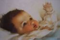 Vintage Baby Lithographic Prints Framed Bessie Pea