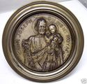 Old Antique Religious Icon Vintage Art Plaque of S