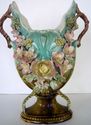 Stunning Antique MAJOLICA Trophy Art VASE Vintage 