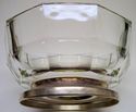 Vintage Italian Crystal Bowl with Silver Plated Fo