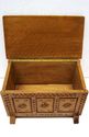 Vintage Carved Wood Treasure Chest Jewelry Box Sto