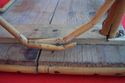 Antique Bamboo Step Stool Vintage Primitive Furnit