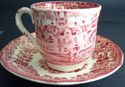 Antique English Red Delft Vintage Worcester Demita