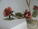 Fantastic Pair of 2 shabby Metal Flowers pink Rose