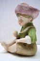 Vintage Bisque Porcelain Piano Baby Figurine Large