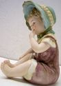 Vintage Bisque Porcelain Piano Baby Figurine Large