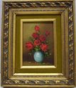 Stunning Vintage Oil Painting Flowers in Vase Sign