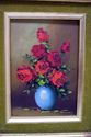 Stunning Vintage Oil Painting Flowers in Vase Sign