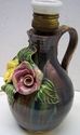 Antique fine Majolica lamp base pitcher Roses Drip