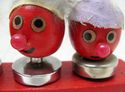 Fantastic Rare Vintage Set of 4 Wood Funny Faces C