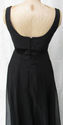 Real Vintage 1970s Formal Dress Gown Satin Black s