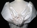 Vintage Ivory Silk Lace Beaded Wedding Gown Dress 