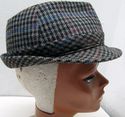 Great True Vintage 60s Canda Wool Tweed Fedora Men