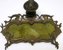 French Antique Victorian Bronze Inkwell Pen Tray D