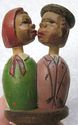 Kissing Couple Animated ANRI Italy Hand Carved Cor