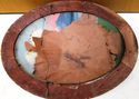 Antique Reverse Painting Convex Bubble Glass Wood 