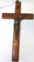 Antique Era Religious Old Wood Crucifix Cross Bron