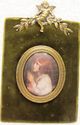 Antique Velvet Fabric Picture Frame Portrait Prayi