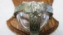 Antique Holy Water Font Silver Souvenir Plaque of 