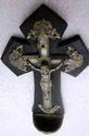 Fantastic Old Antique Crucifix Cross Holy Water Fo