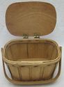 Vintage Wood Womens Basket Purse Primitive Handbag