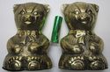 Lovely Cute Set Pair Vintage Solid  Brass Teddy Be