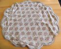 Lg  Vintage Italian Gold Brocade Doily Doiley Rug 