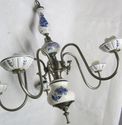 Beautiful Vintage Delft Blue Ceramic Chandelier Ce