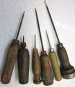 Lot Collection 6 Vintage *Ice Picks* Wooden Handle