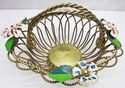 Vintage Italian Tole Gilded Basket 1950 Era Shabby