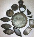 Vintage set 13 Old Primitive Tin Metal Molds All S