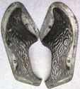 Pair Antique Tin Metal Mold Dutch Vintage Shoe Sha