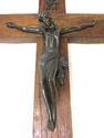 Antique Old Religious Crucifix Cross Bronzed Figur