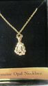 Vintage Genuine Opal Necklace Pendant Gold Tone Ch