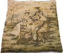 Vintage French Antique Tapestry Goblin Romantic Sc