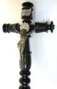 LG Antique Jesus Christ Wood Crucifix Cross Silver