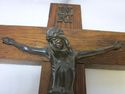 Antique Old Religious Crucifix Cross Bronzed Figur