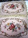 Gorgeous Pair Victorian Floral Flowers Petit Needl