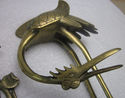 Lot Antique 2 Solid Brass Birds Large & Small Figu