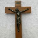 Antique Vintage Wood Crucifix Catholic Corpus Jesu