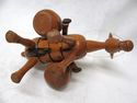 Vintage Toy Carved Turned Wood Man ride on Easel o