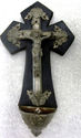 Fantastic Old Antique Crucifix Cross Holy Water Fo